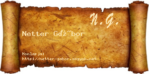 Netter Gábor névjegykártya